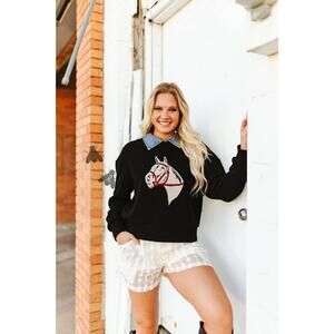 FORT WORTH NIGHTS MIDNIGHT pull over sweater l/xl